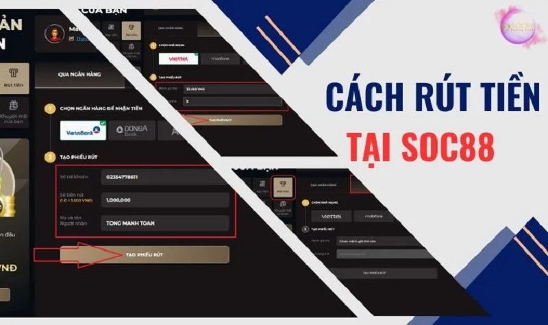 Hướng Dẫn Rút Tiền Soc88 Trên Mọi Thiết Bị